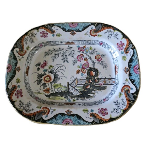 Ridgway Antique Porcelain Meat Platter Dish ANGLESEY pattern с.1830 - Picture 3 of 16